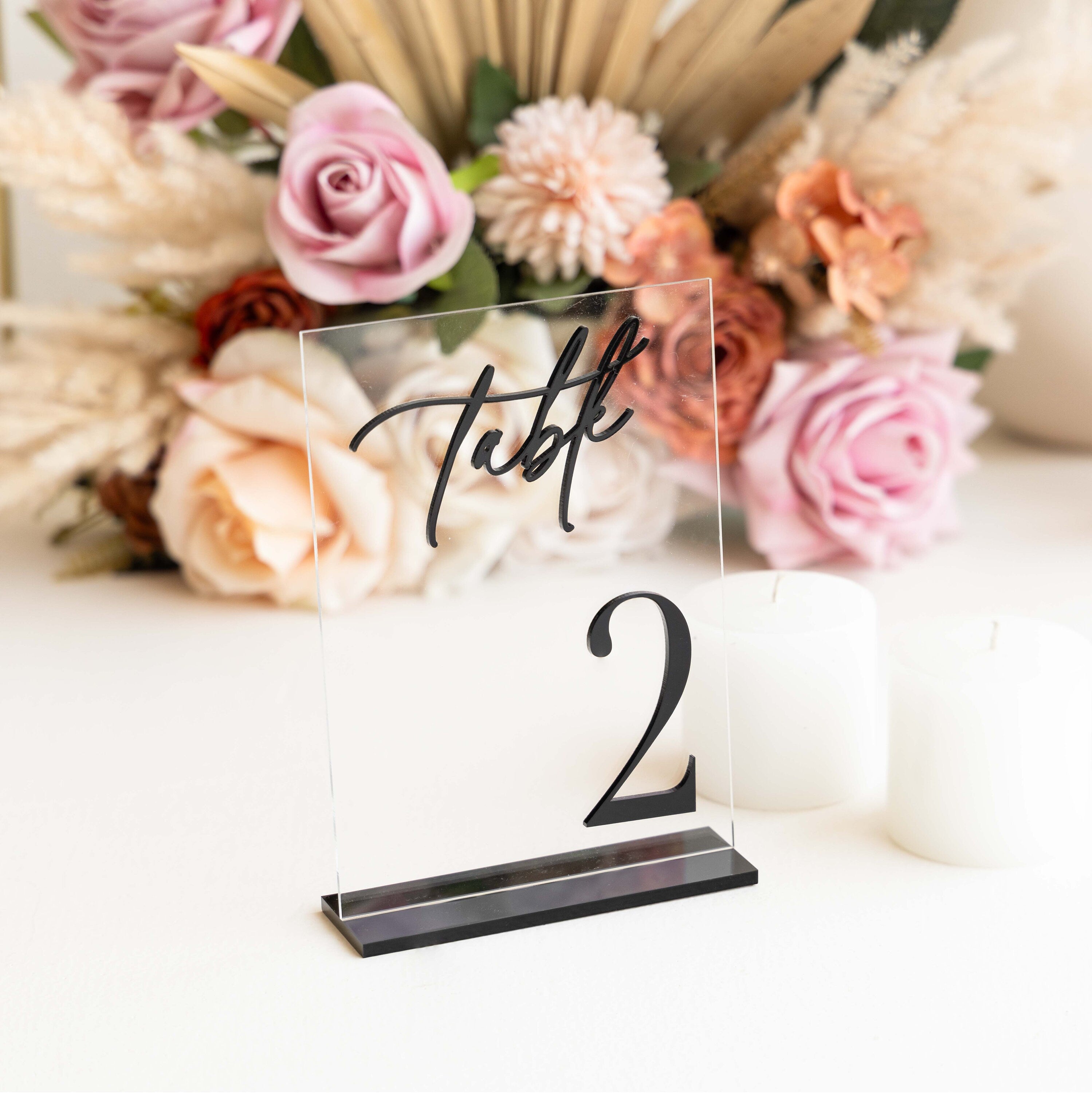 Rose Gold 3D Table Numbers