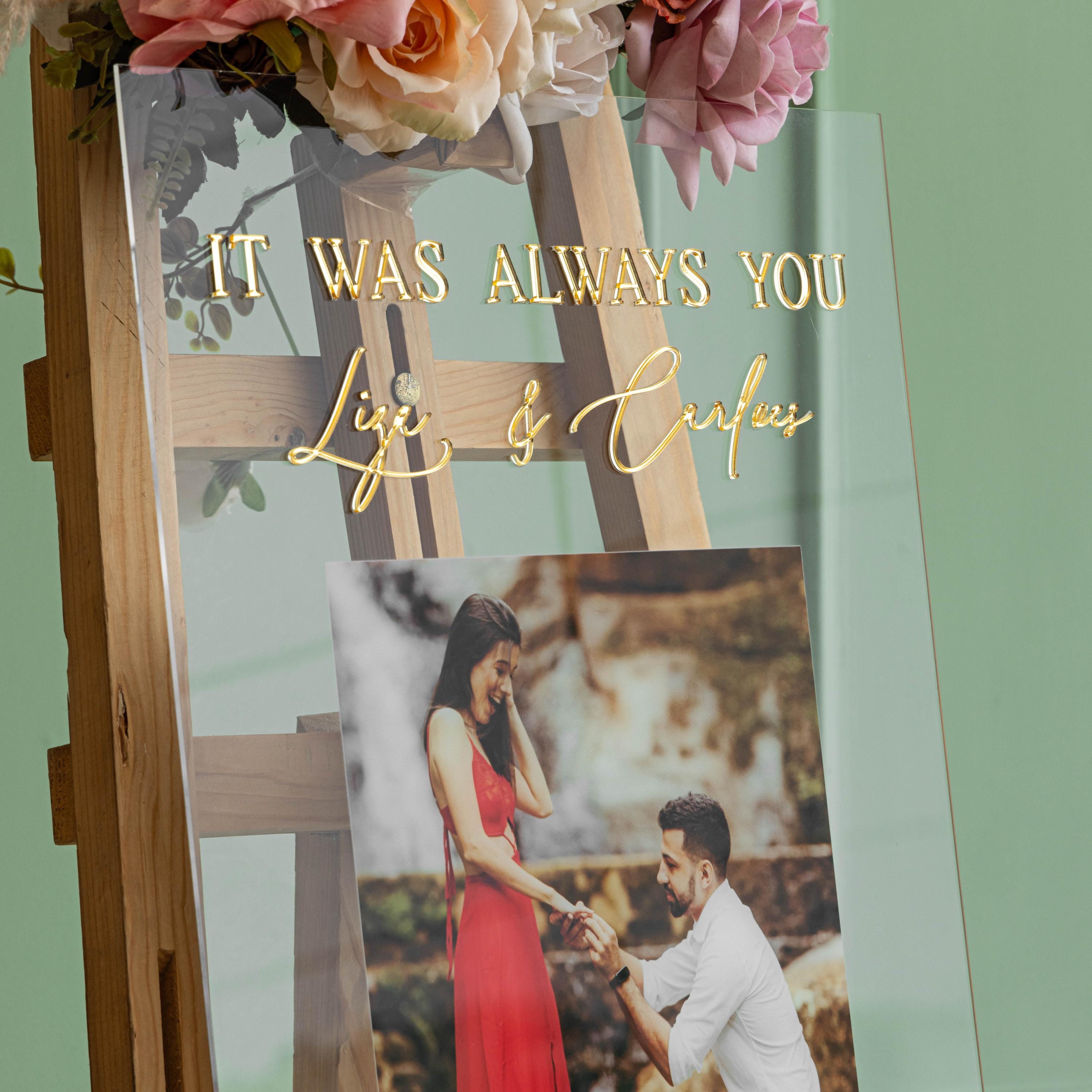 Acrylic Wedding Sign With Photo