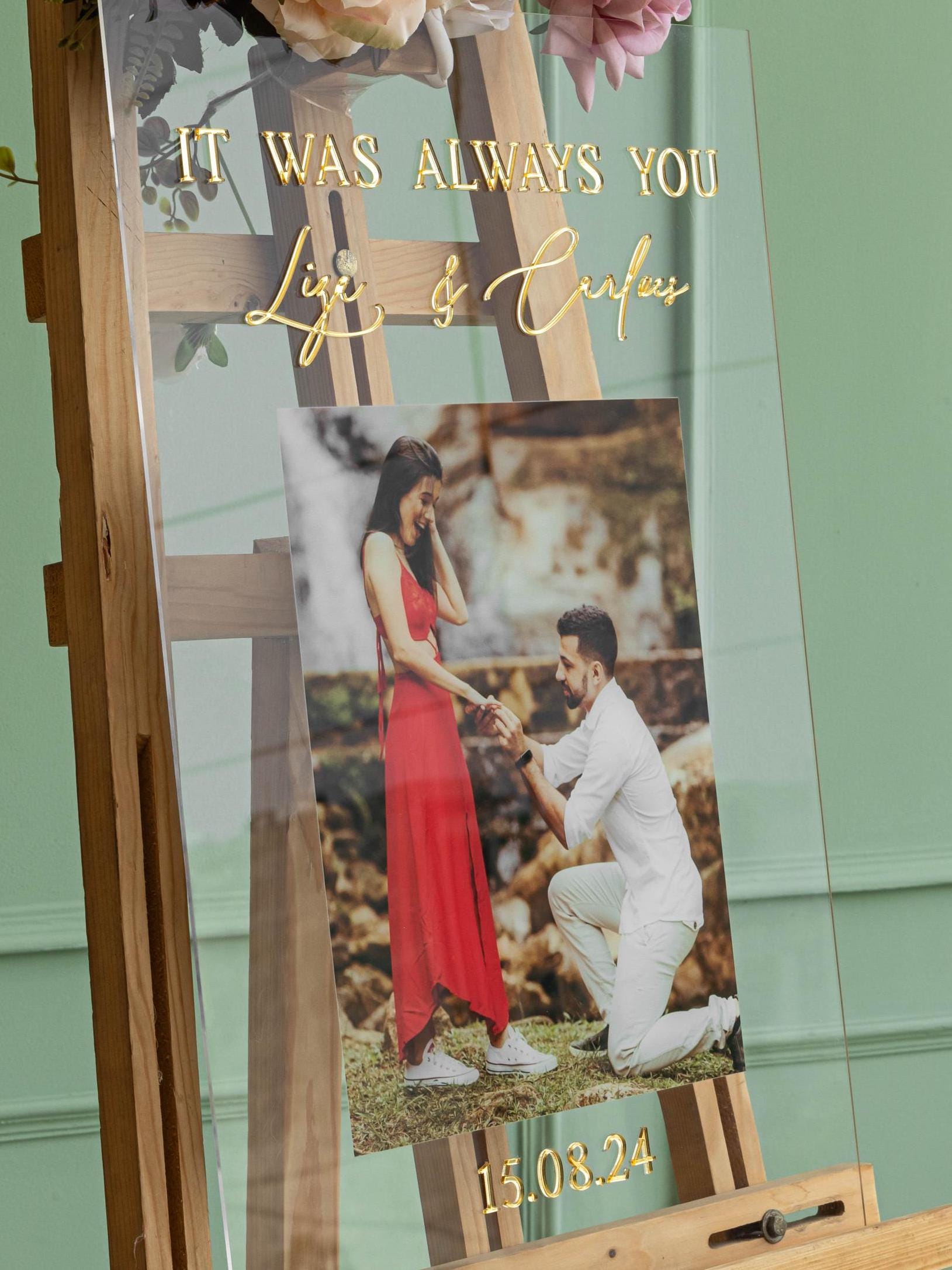 Acrylic Wedding Sign With Photo