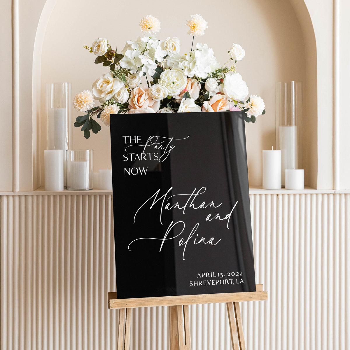 Welcome  - Glossy Black Acrylic Welcome Sign