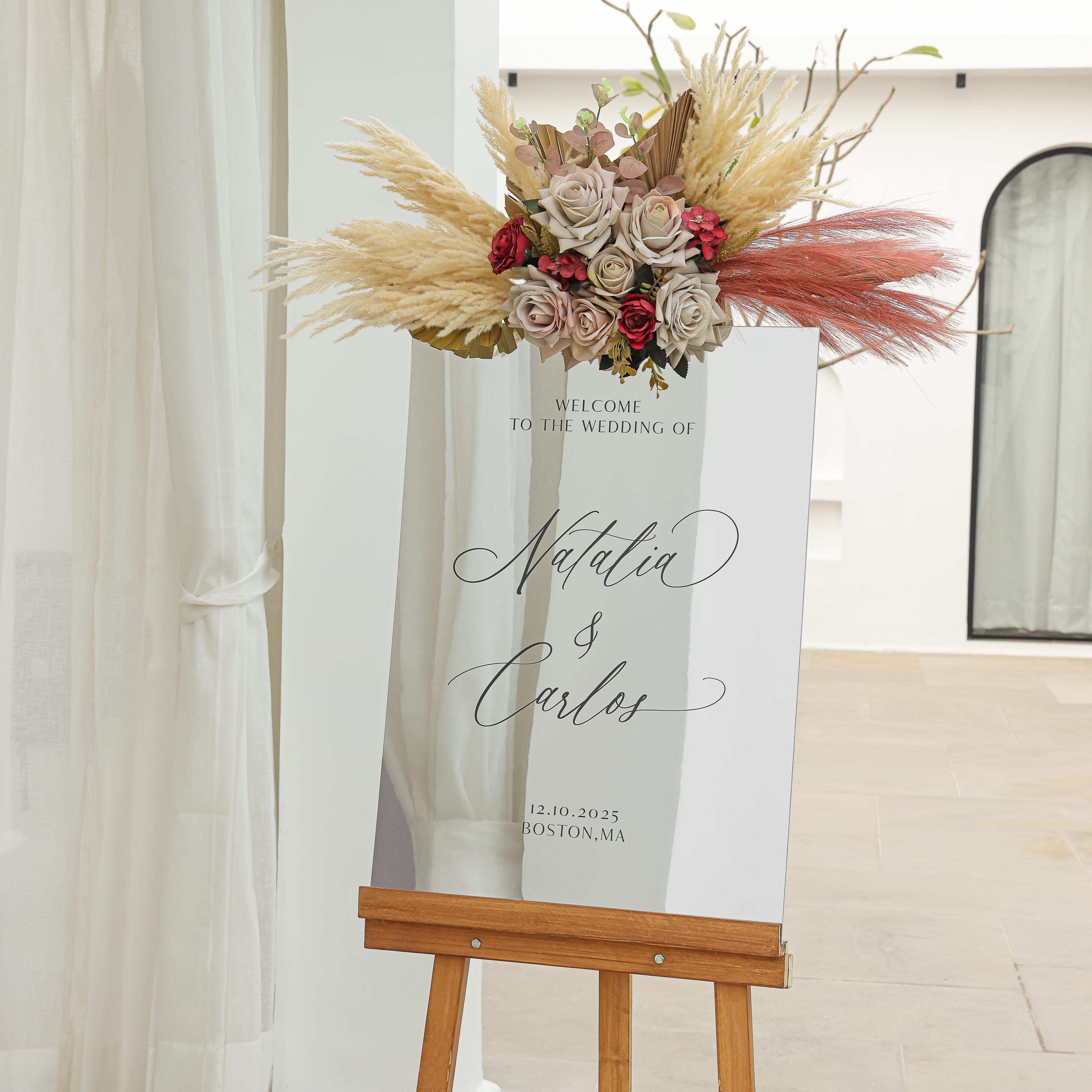 Rose Gold Mirror Welcome Sign