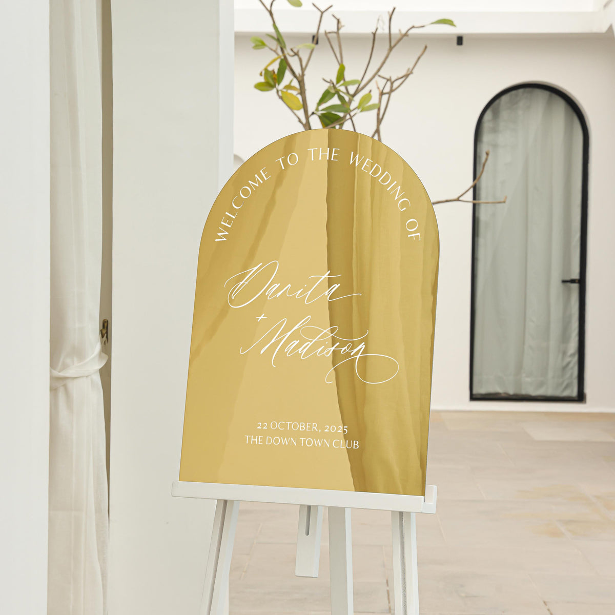 Custom Gold Acrylic Wedding Welcome Sign