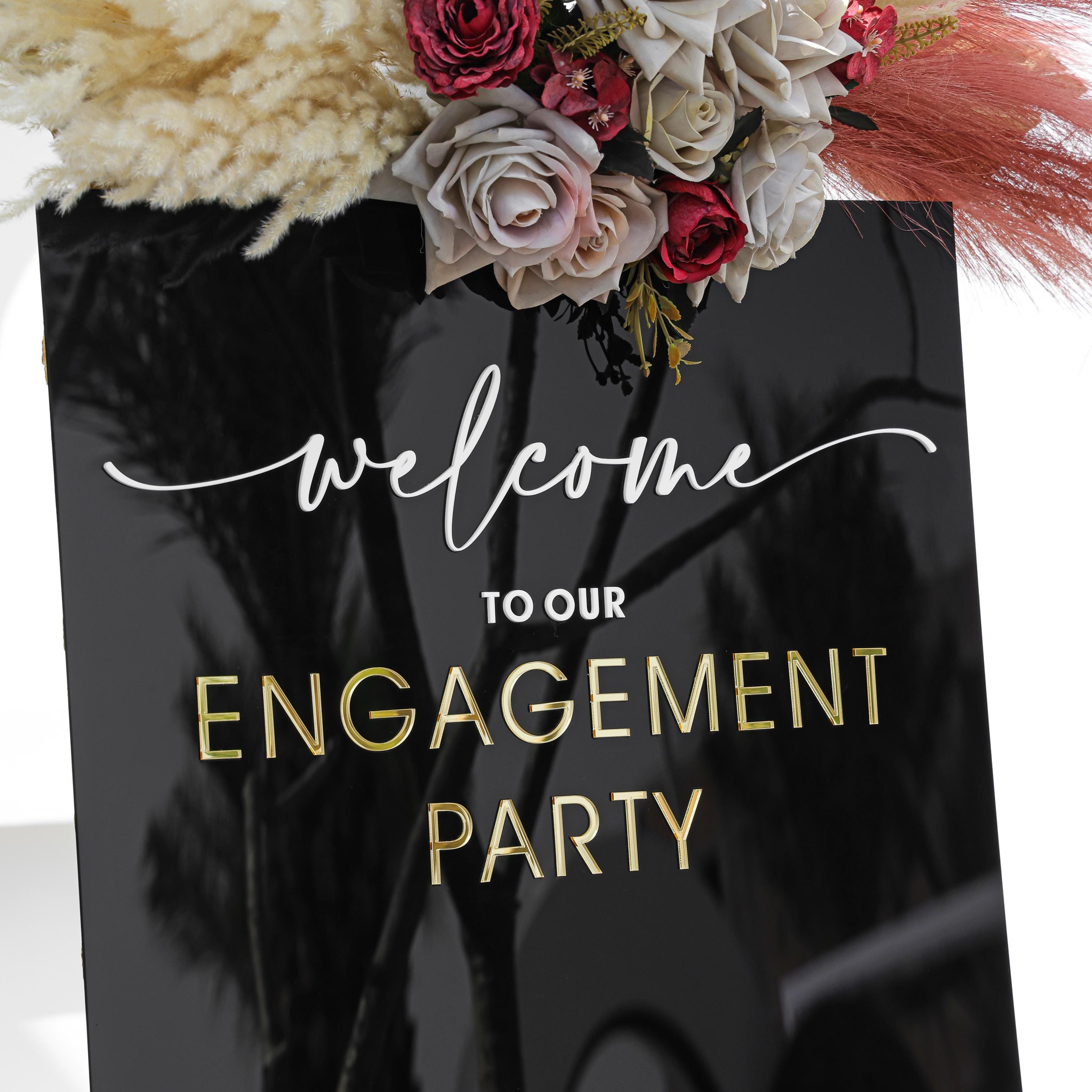 Acrylic Engagement Party Welcome Sign -RR