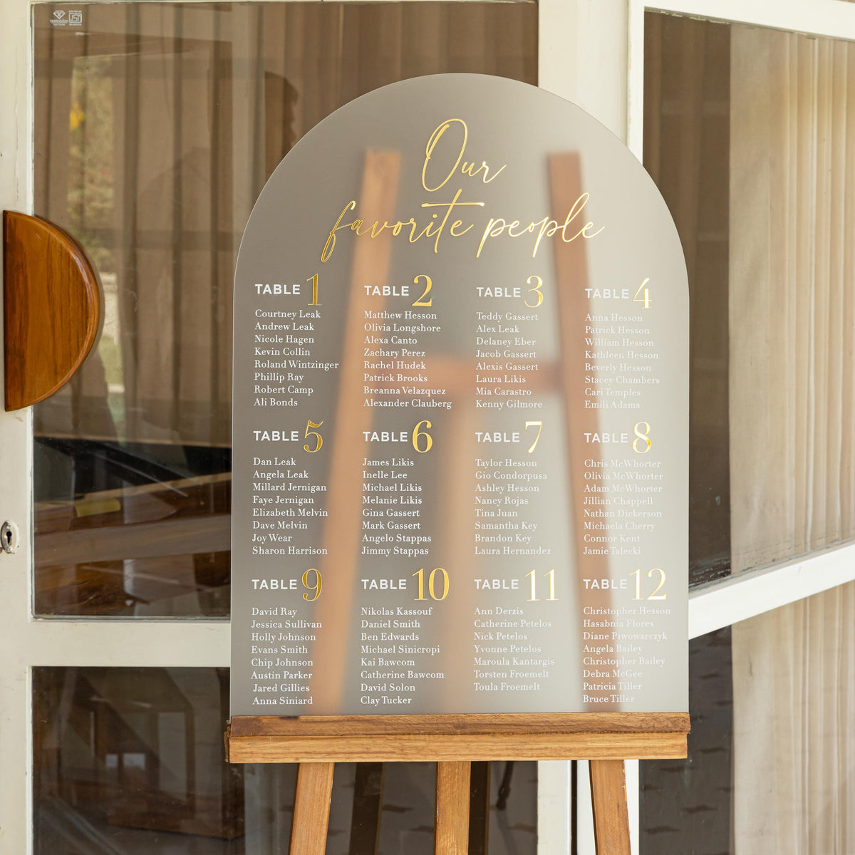 Frosted Acrylic Wedding Seating Chart