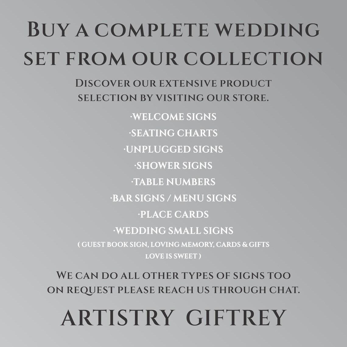wedding seating chart - alphabetical seating chart