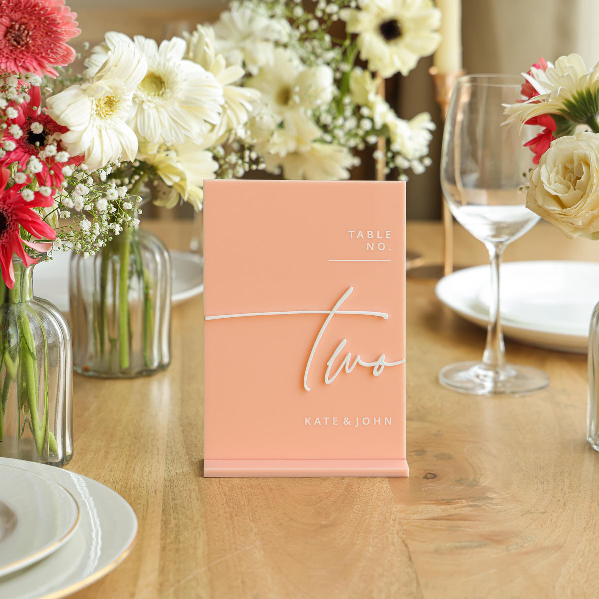 Wedding table numbers– Dusty blue table numbers - Acrylic Wedding Table Numbers with stands - 5 by 7 inches