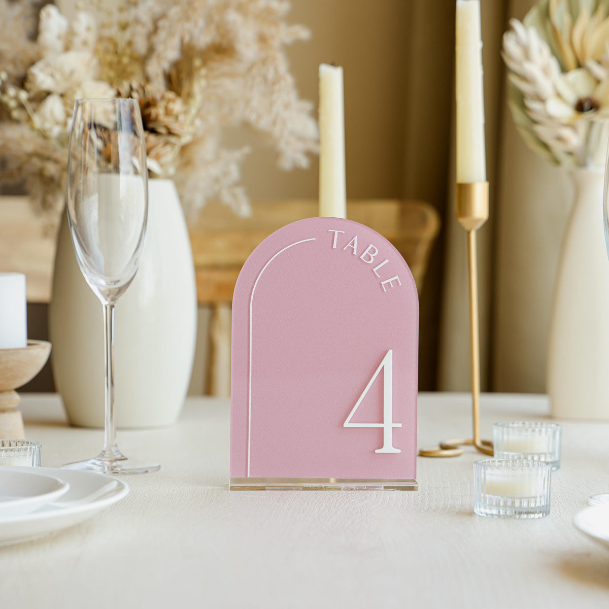 Acrylic Wedding Table Numbers with Stand