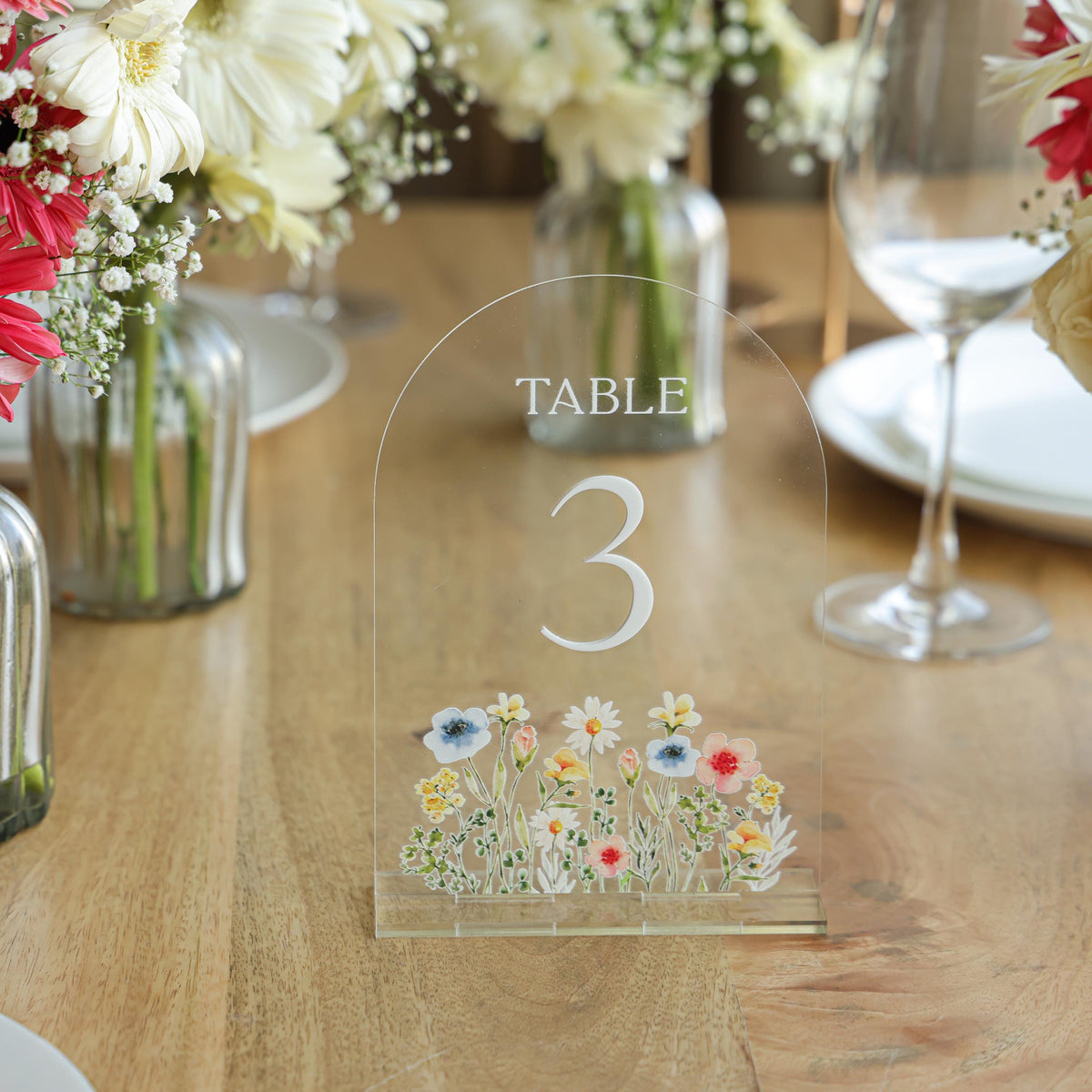 wildflowers table numbers – wildflowers wedding sign - Acrylic Wedding Table Numbers - Wedding Table Decor