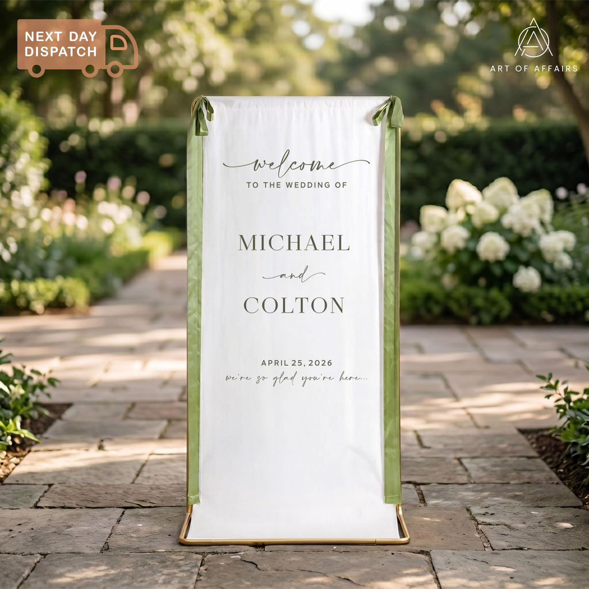 Fabric Wedding Welcome Sign